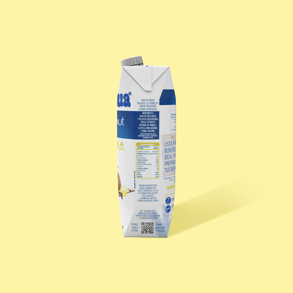 Bebida con Coco y extracto vainilla Tetra Prisma 1 L. lado